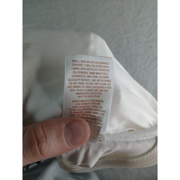 Shade & Shore Swimwear Womens 36DD White Bikini Top Underwire Padded Lace NWT - Picture 7 of 8